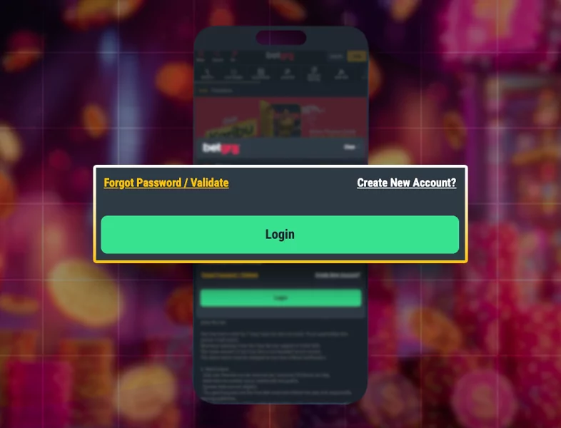 Completing the login process on your smartphone